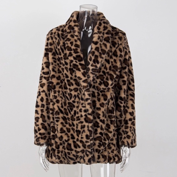 YJSFG House Faux Fur Leopard Jacket - Picture 4 of 8
